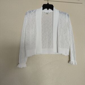 Calvin Klein White Lace Cardigan